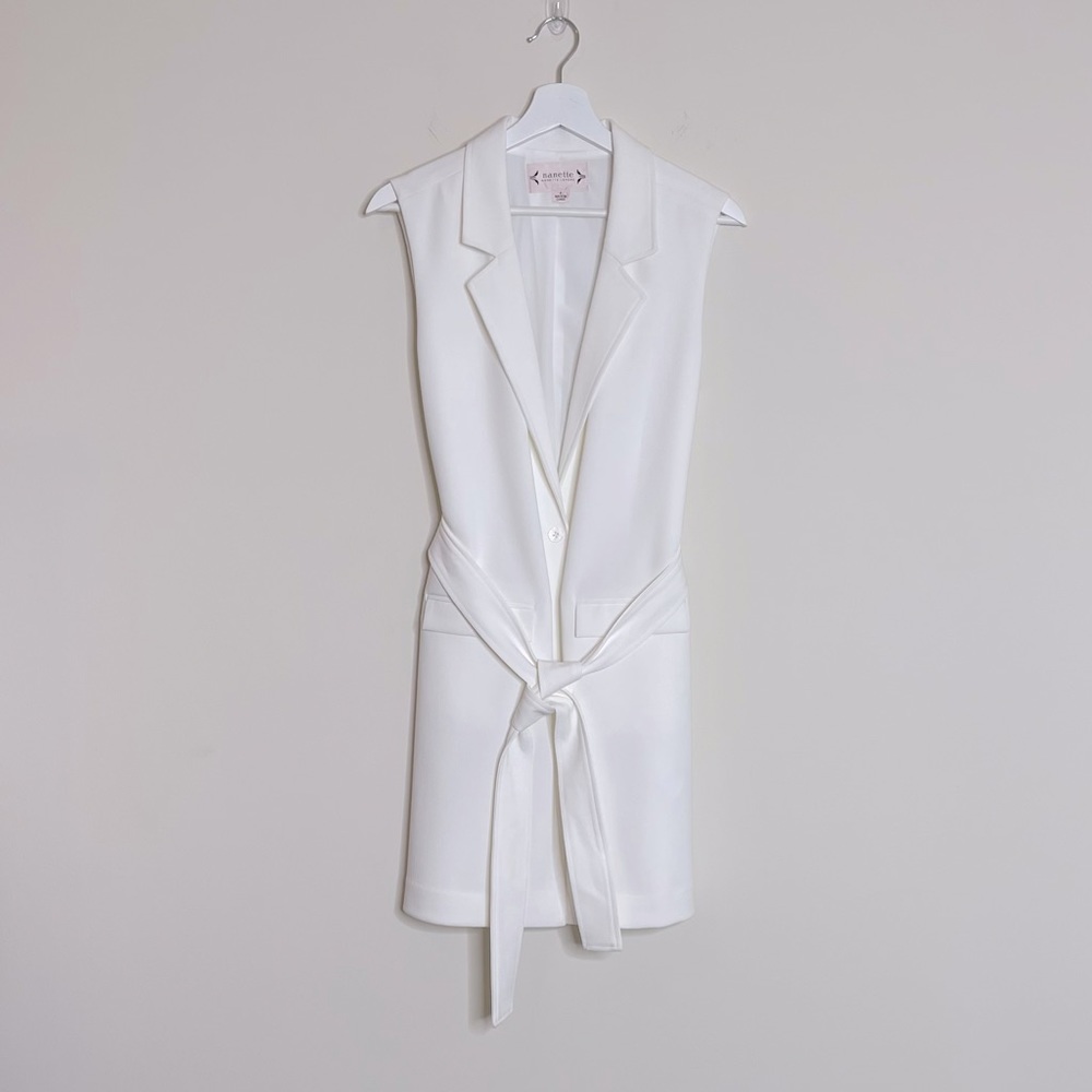 Nanette Lepore Ivory Sleeveless Trench Coat